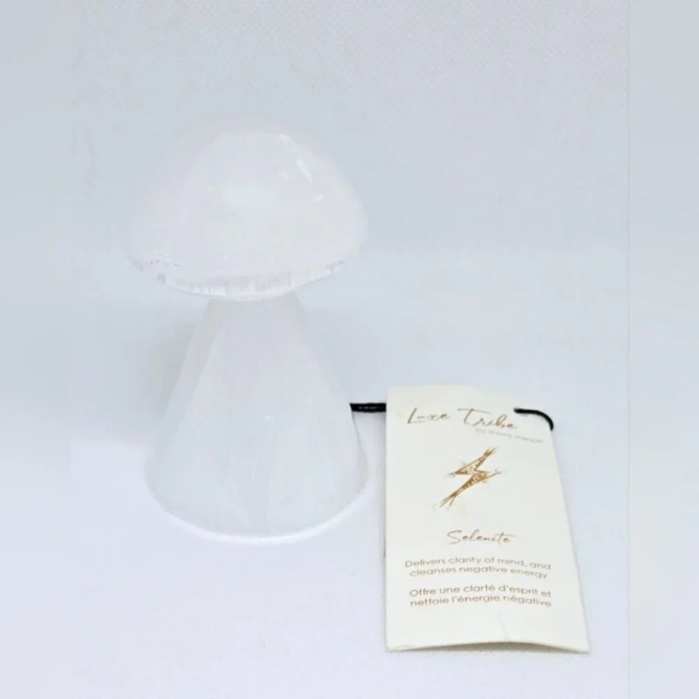 Luxe Tribe Selenite Mushroom Decor